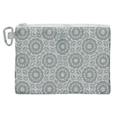 Grey Ornate Decorative Pattern Canvas Cosmetic Bag (xl) by dflcprints