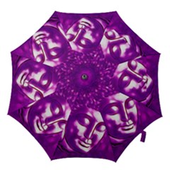 Purple Buddha Art Portrait Hook Handle Umbrellas (medium) by yoursparklingshop