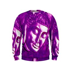 Purple Buddha Art Portrait Kids  Sweatshirt