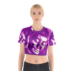 Purple Buddha Art Portrait Cotton Crop Top by yoursparklingshop