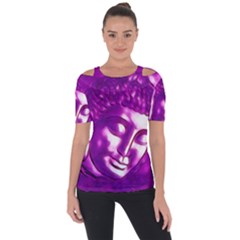 Purple Buddha Art Portrait Short Sleeve Top by yoursparklingshop