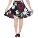 Red Roses print Velvet High Waist Skirt View2