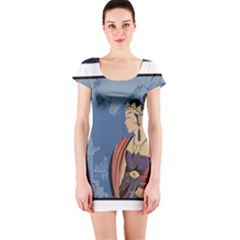 Java Indonesia Girl Headpiece Short Sleeve Bodycon Dress by Nexatart