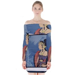 Java Indonesia Girl Headpiece Long Sleeve Off Shoulder Dress by Nexatart