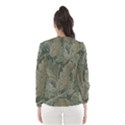 Vintage Background Green Leaves Hooded Wind Breaker (Women) View2