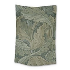 Vintage Background Green Leaves Small Tapestry by Nexatart