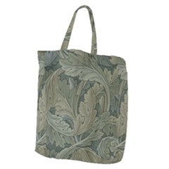 Vintage Background Green Leaves Giant Grocery Zipper Tote