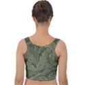 Vintage Background Green Leaves Velvet Crop Top View2