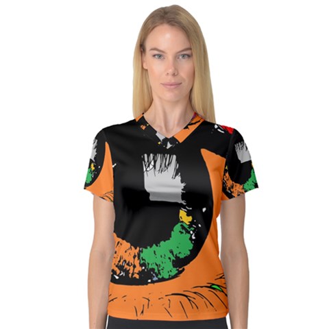 Eyes Makeup Human Drawing Color V-neck Sport Mesh Tee by Nexatart