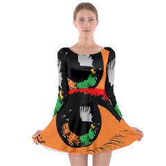 Eyes Makeup Human Drawing Color Long Sleeve Skater Dress by Nexatart