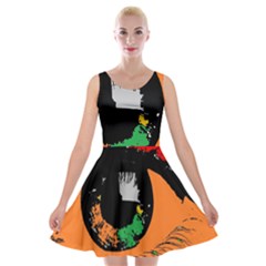 Eyes Makeup Human Drawing Color Velvet Skater Dresses by Nexatart