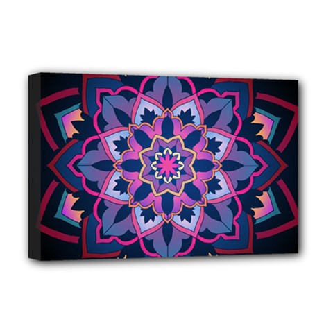 Mandala Circular Pattern Deluxe Canvas 18  X 12   by Nexatart