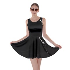 Black Marble Tiles Rock Stone Statues Skater Dress by Nexatart