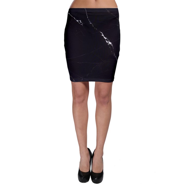 Black Marble Tiles Rock Stone Statues Bodycon Skirt