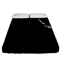 Black Marble Tiles Rock Stone Statues Fitted Sheet (queen Size) by Nexatart