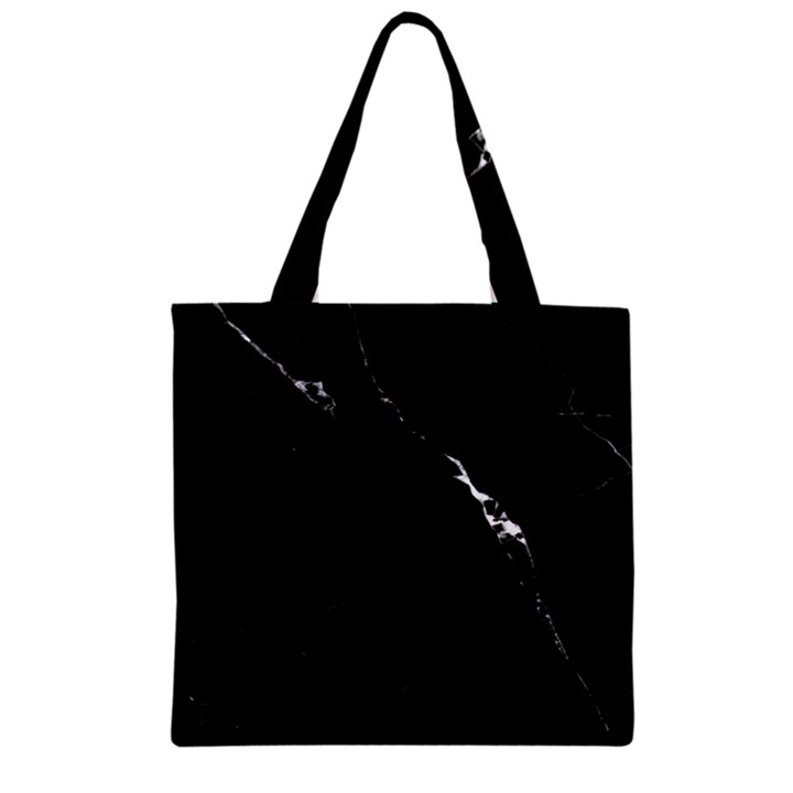 Black Marble Tiles Rock Stone Statues Zipper Grocery Tote Bag