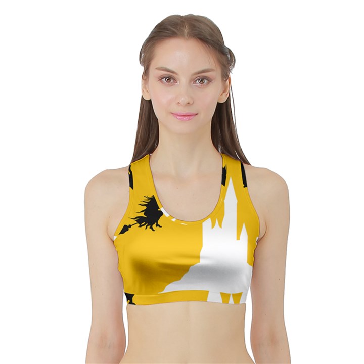 Castle Cat Evil Female Fictiona Sports Bra with Border