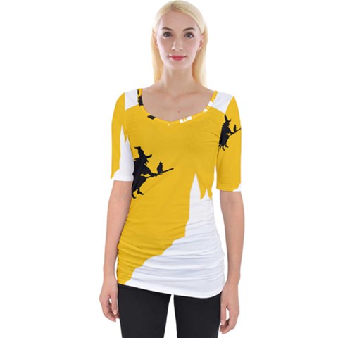 Castle Cat Evil Female Fictiona Wide Neckline Tee by Nexatart