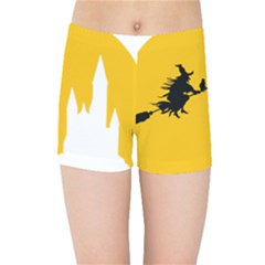 Castle Cat Evil Female Fictiona Kids Sports Shorts by Nexatart