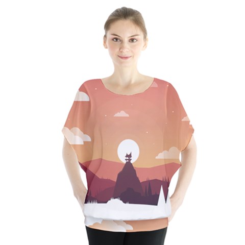 Design Art Hill Hut Landscape Blouse by Nexatart