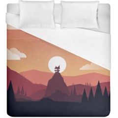 Design Art Hill Hut Landscape Duvet Cover (king Size) by Nexatart