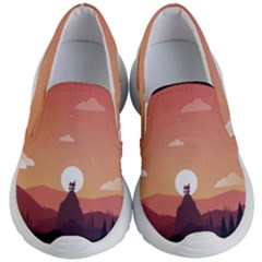 Design Art Hill Hut Landscape Kid s Lightweight Slip Ons by Nexatart