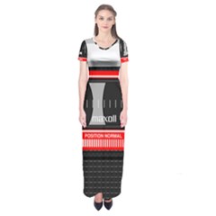 Compact Cassette Musicassette Mc Short Sleeve Maxi Dress