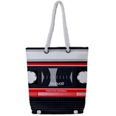 Compact Cassette Musicassette Mc Full Print Rope Handle Tote (small) by Nexatart