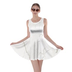 White Marble Tiles Rock Stone Statues Skater Dress by Nexatart