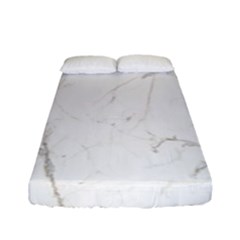 White Marble Tiles Rock Stone Statues Fitted Sheet (full/ Double Size) by Nexatart