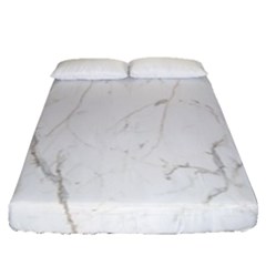 White Marble Tiles Rock Stone Statues Fitted Sheet (queen Size) by Nexatart