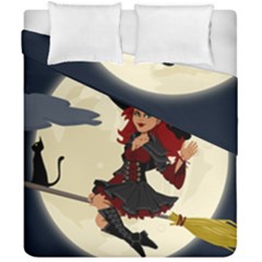 Witch Witchcraft Broomstick Broom Duvet Cover Double Side (california King Size) by Nexatart