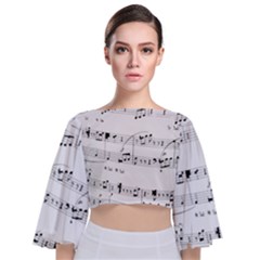 Abuse Background Monochrome My Bits Tie Back Butterfly Sleeve Chiffon Top by Nexatart