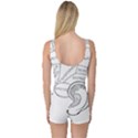 Brain Chart Diagram Face Fringe One Piece Boyleg Swimsuit View2