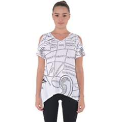 Brain Chart Diagram Face Fringe Cut Out Side Drop Tee by Nexatart