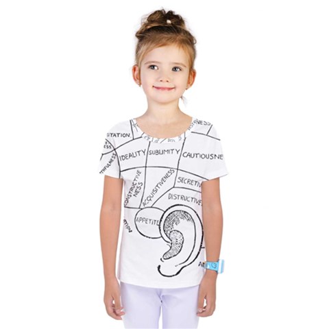 Brain Chart Diagram Face Fringe Kids  One Piece Tee by Nexatart