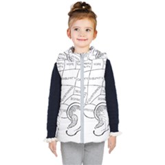 Brain Chart Diagram Face Fringe Kid s Hooded Puffer Vest by Nexatart