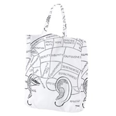 Brain Chart Diagram Face Fringe Giant Grocery Zipper Tote by Nexatart