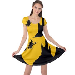 Castle Cat Evil Female Fictional Cap Sleeve Dress by Nexatart