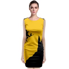 Castle Cat Evil Female Fictional Sleeveless Velvet Midi Dress by Nexatart