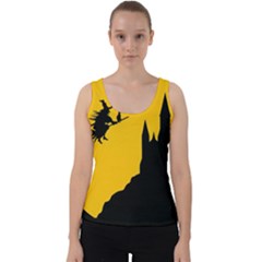 Castle Cat Evil Female Fictional Velvet Tank Top by Nexatart