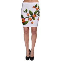 Flower Branch Nature Leaves Plant Bodycon Skirt by Nexatart