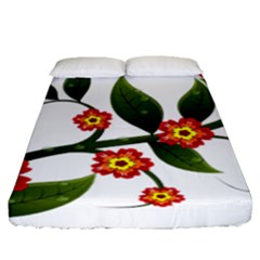 Flower Branch Nature Leaves Plant Fitted Sheet (queen Size) by Nexatart