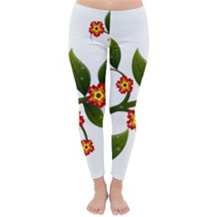 Flower Branch Nature Leaves Plant Classic Winter Leggings by Nexatart