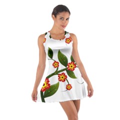 Flower Branch Nature Leaves Plant Cotton Racerback Dress by Nexatart