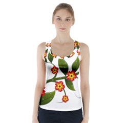 Flower Branch Nature Leaves Plant Racer Back Sports Top by Nexatart