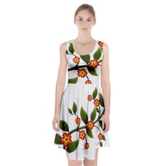 Flower Branch Nature Leaves Plant Racerback Midi Dress by Nexatart