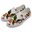 Flower Branch Nature Leaves Plant Men s Canvas Slip Ons View2