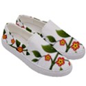 Flower Branch Nature Leaves Plant Men s Canvas Slip Ons View3