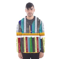 Shelf Books Library Reading Hooded Wind Breaker (men) by Nexatart